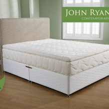 Phil J - Fusion 4 Double - Double platform base - 2 drawers on left hand side - Maurice Cream / Cream Chenille - Forbes Headboard